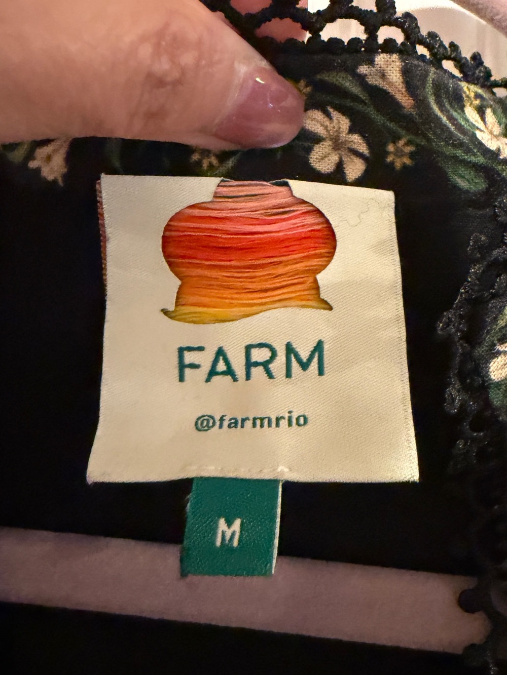 FARM Rio Black Floral Mini Dress with Green and Yellow Print - Picture 4 of 7